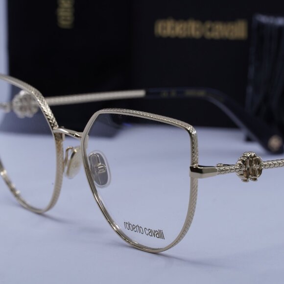 Roberto Cavalli VRC048 0300 Cat Eye Eyeglasses – Shiny Rose Gold 56mm - Picture 9 of 10